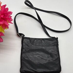 Margot Classic Black Leather Crossbody Bag